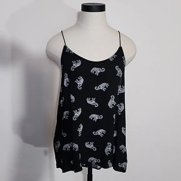 No Boundaries Top Elephants Spaghatti Strap Black Plus Size XXL - Picture 10 of 11